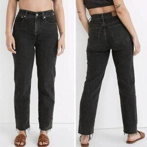 Madewell The Perfect Vintage STraoght Jeans Women Size 24 in black Ash